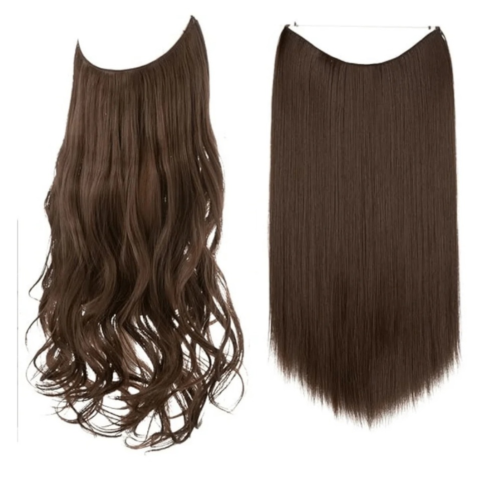 NEW!! ThatHair Brand Med Brown Wavy and Straight Hair Halo’s